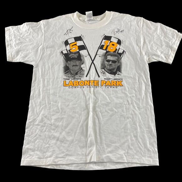 Bobby & Terry Labonte NASCAR signed TShirt Labonte Park Graphic Tee sz L - Picture 1 of 6